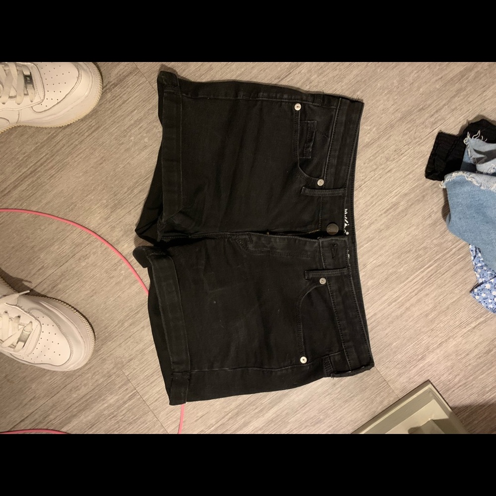 Black rolled shorts